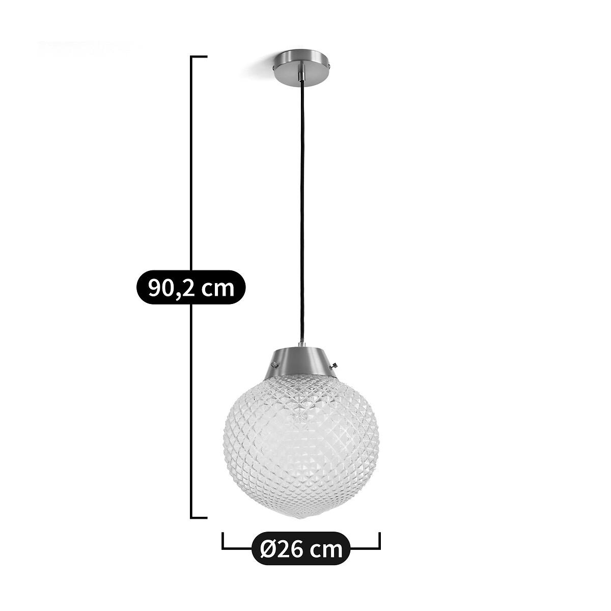 Textured Glass & Antique Brass Ceiling Light – image 7
