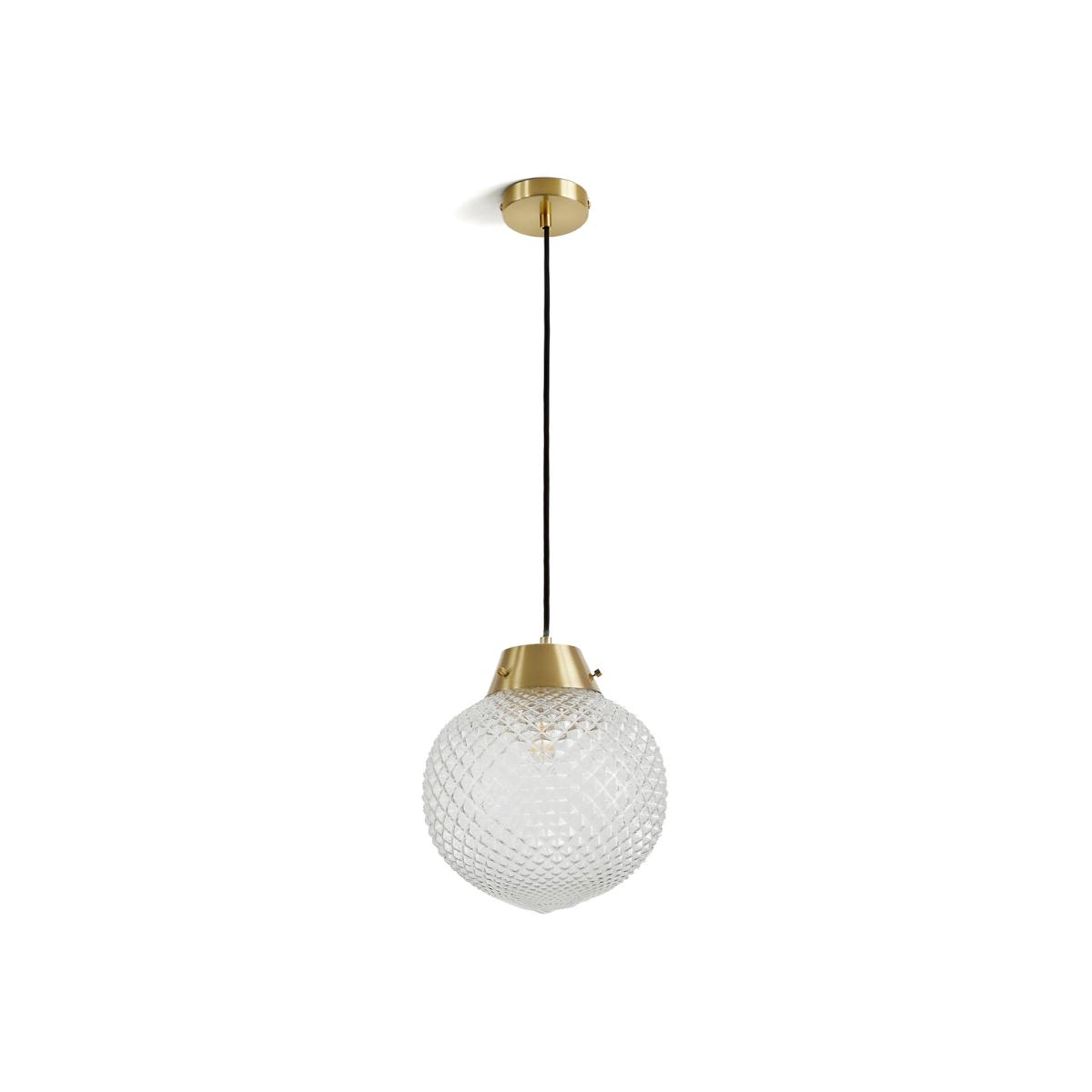Textured Glass & Antique Brass Ceiling Light – image 1