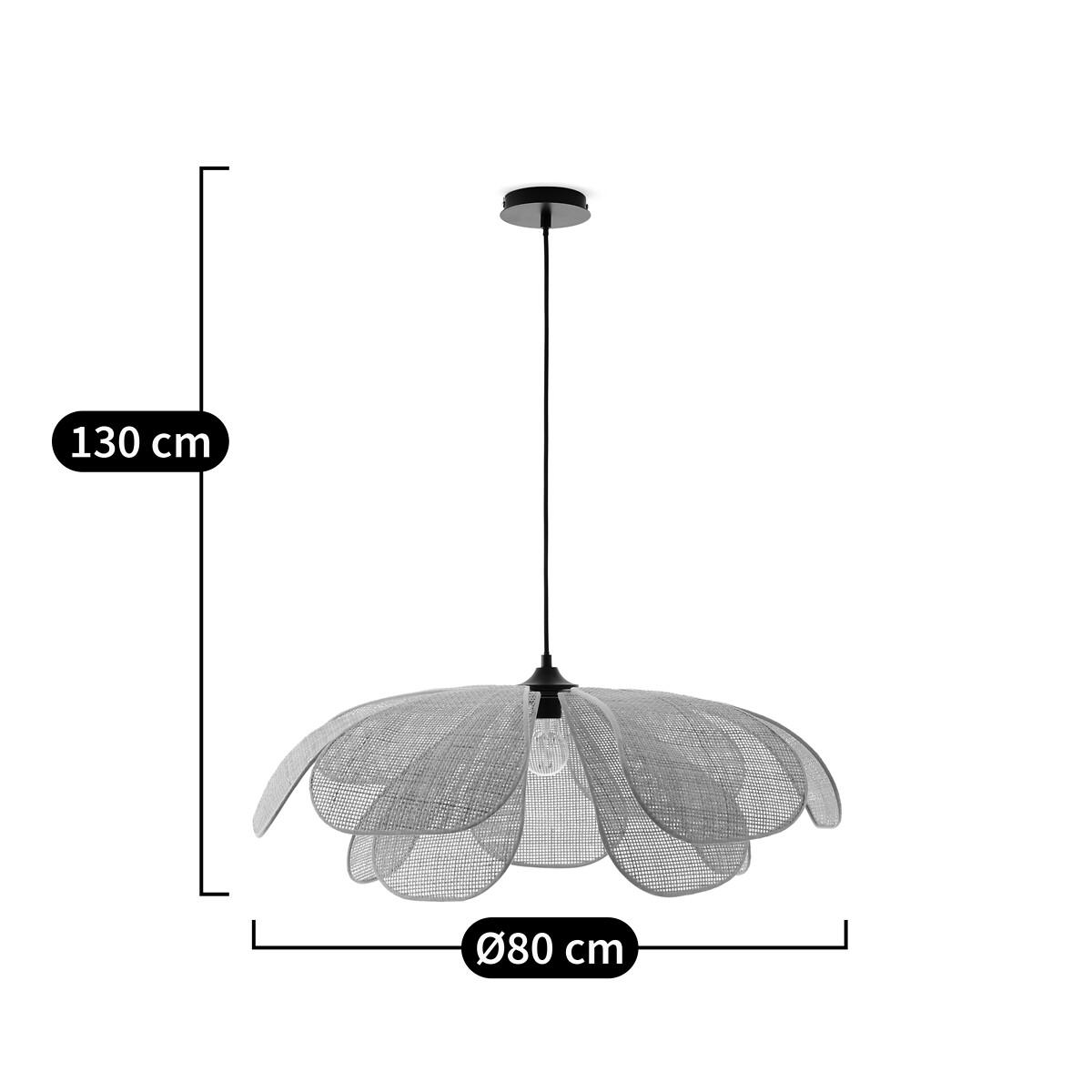 Lola 80cm Diameter Rattan Petal Ceiling Light – image 4