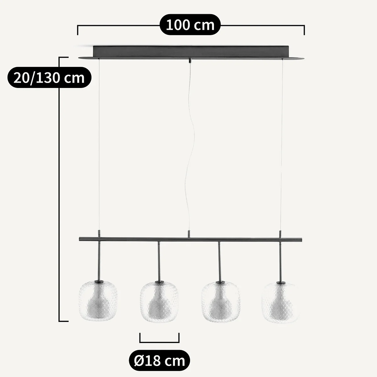 Mistinguett 4-Globe Line Ceiling Light – image 8