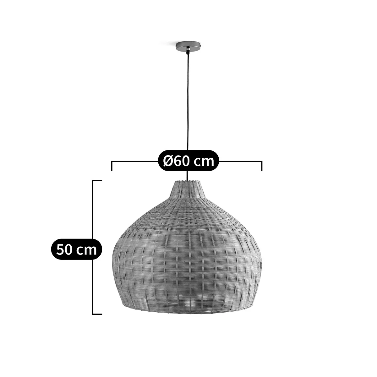 Vani 60cm Diameter Woven Bamboo Ceiling Light Shade – image 5