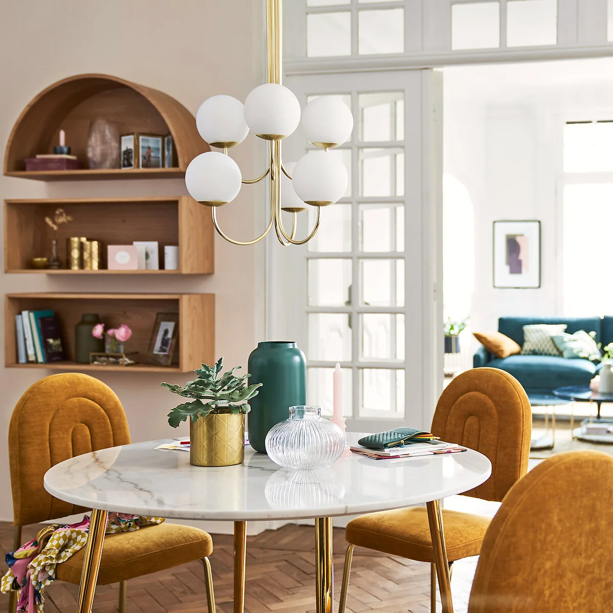 Moricio Opaline & Brass Ceiling Light – image 2
