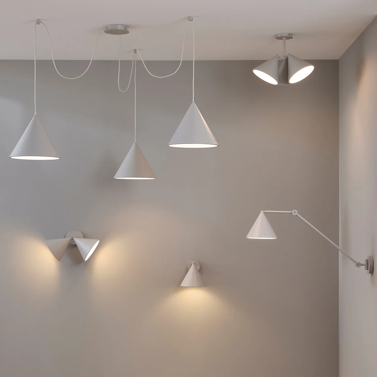 Moke Modular Ceiling Light System with 3 Cones – image 8