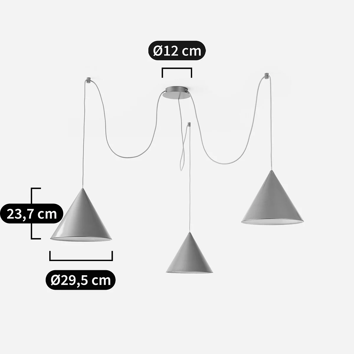 Moke Modular Ceiling Light System with 3 Cones – image 9