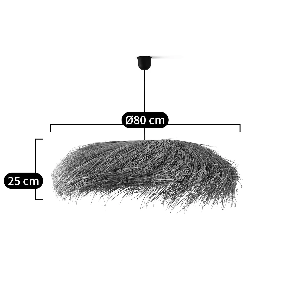 Samaï 80cm Diameter Panama Fibre Ceiling Light – image 5