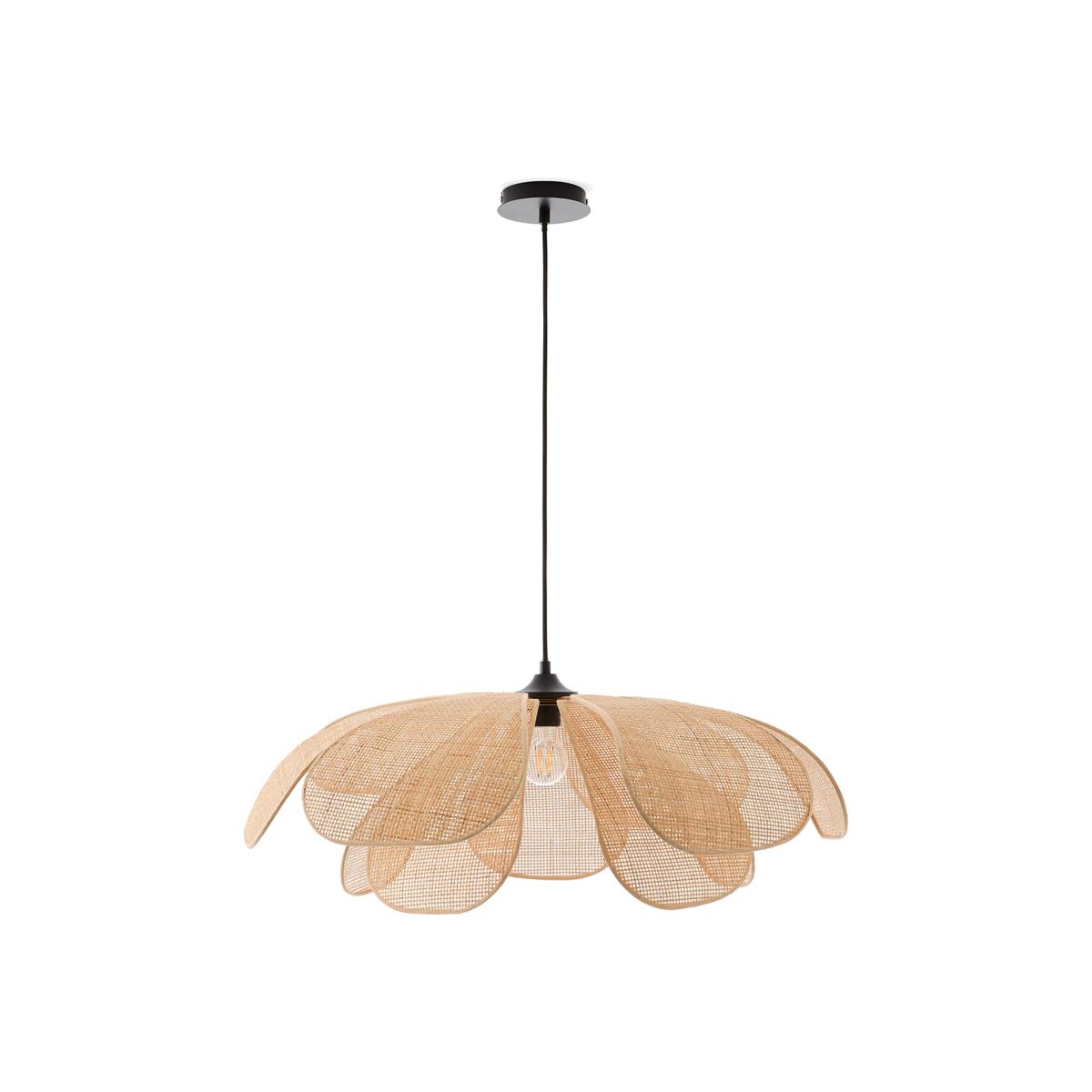 Lola 80cm Diameter Rattan Petal Ceiling Light – image 1