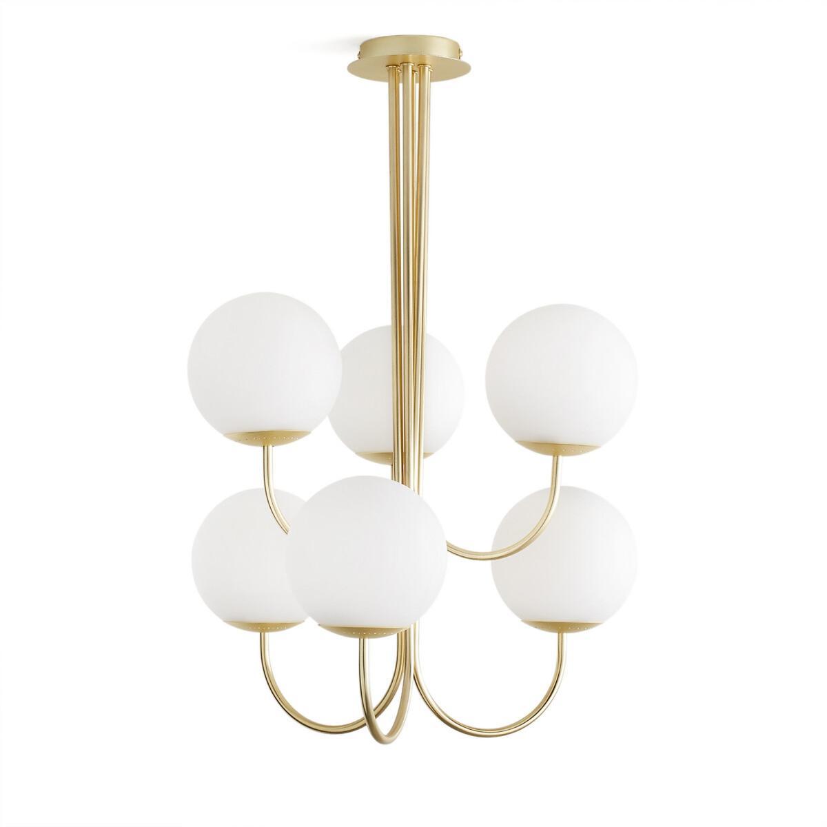 Moricio Brass and Opaline Pendant Light – image 3