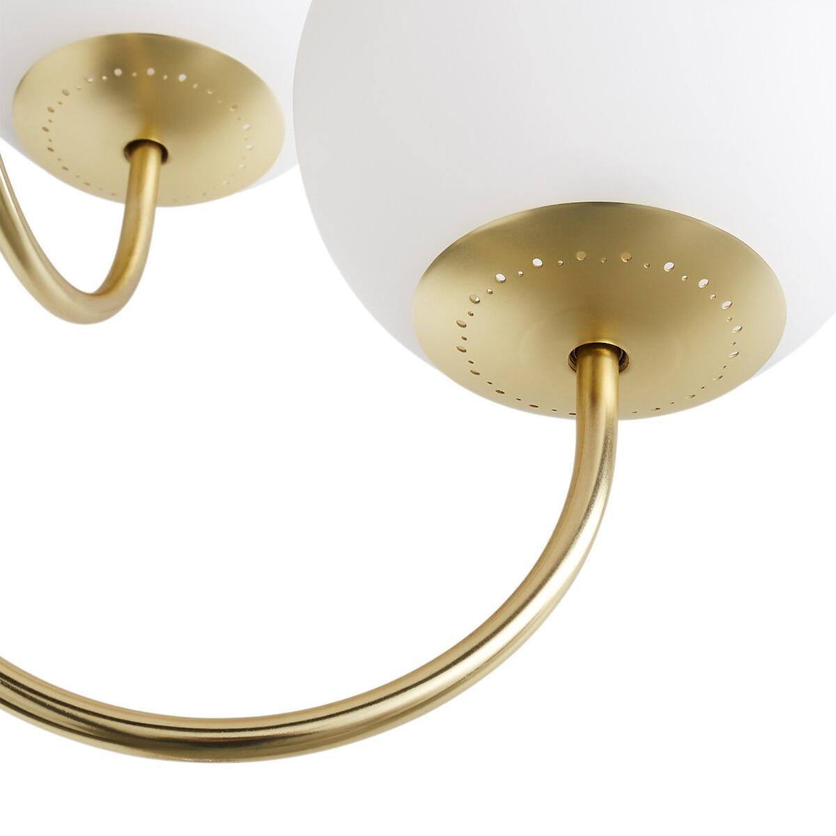 Moricio Brass and Opaline Pendant Light – image 4