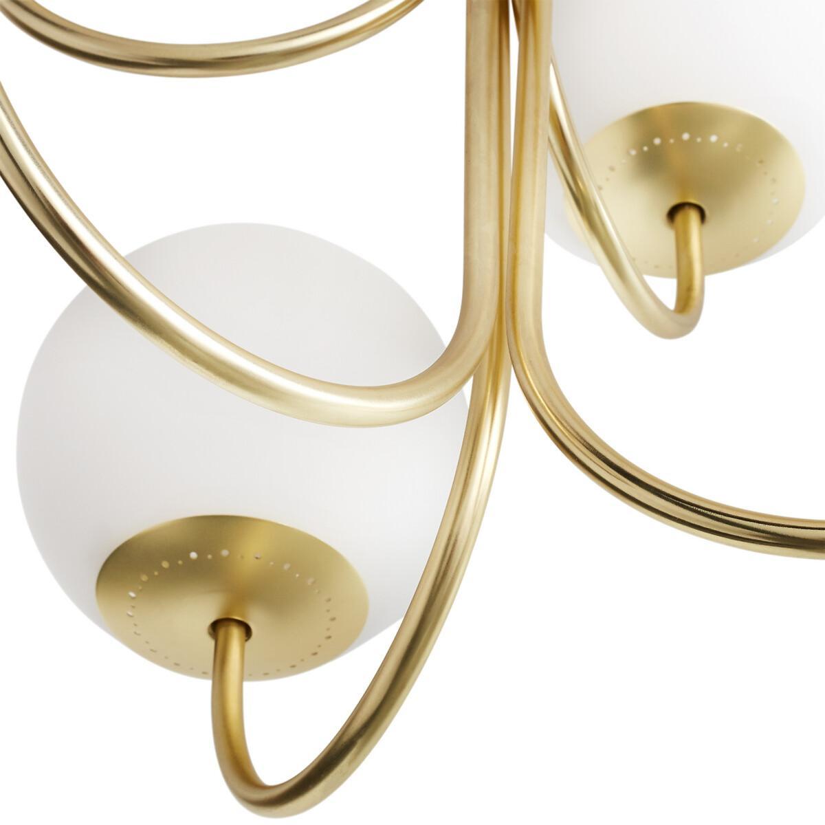 Moricio Brass and Opaline Pendant Light – image 5