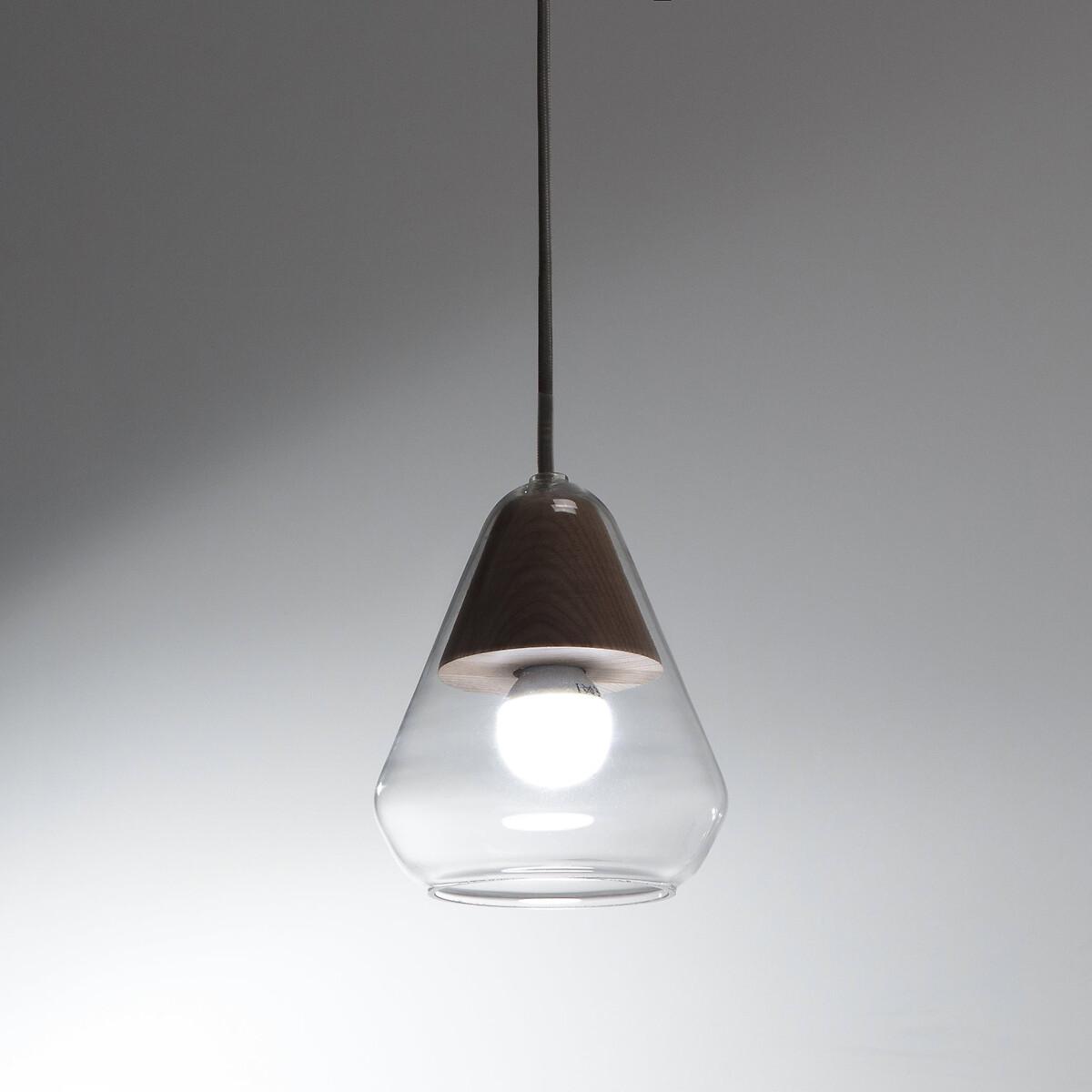 Nasoa 14cm Diameter Glass & Wood Ceiling Light – image 4
