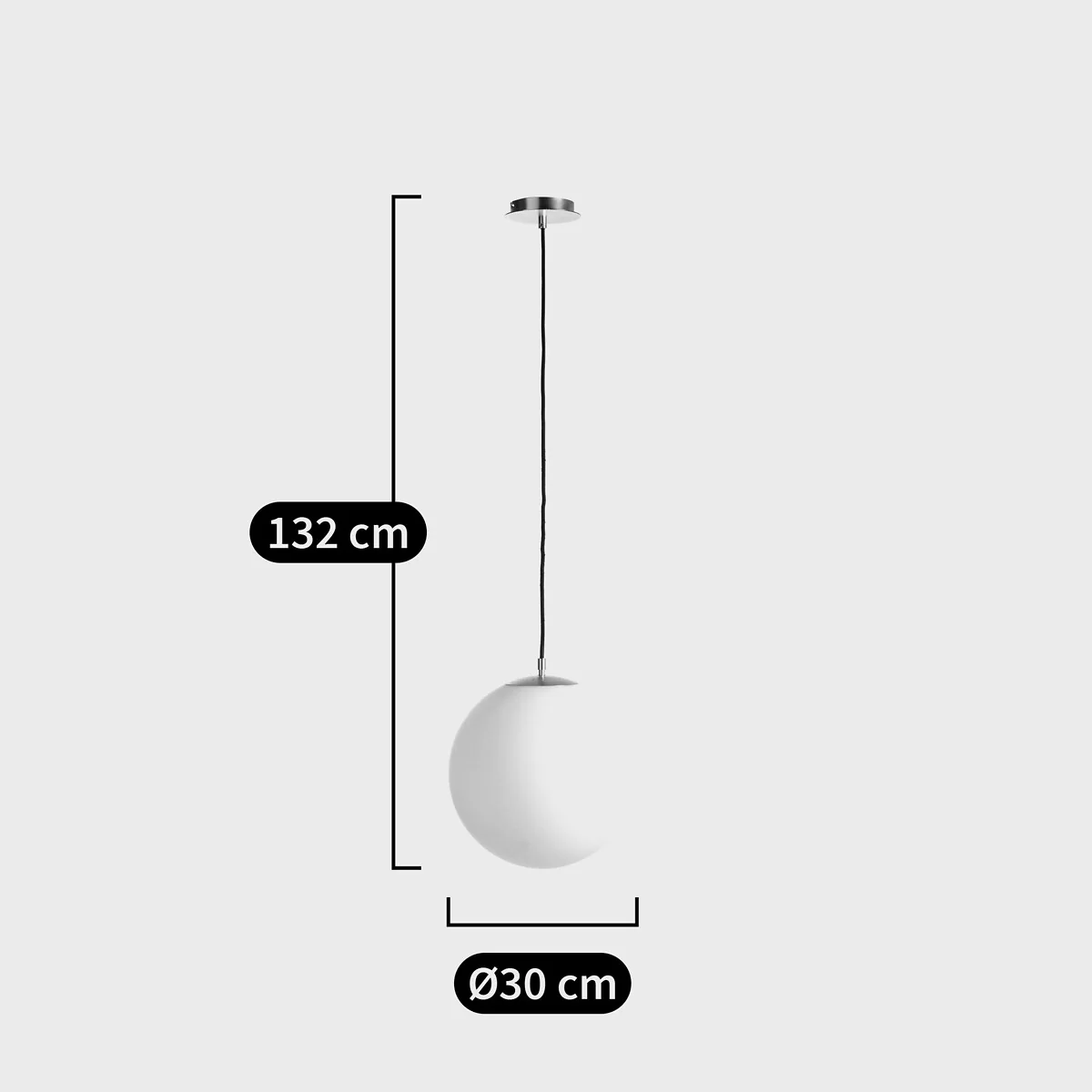 Moricio 30cm Diameter Opaline & Brass Globe Ceiling Light – image 5