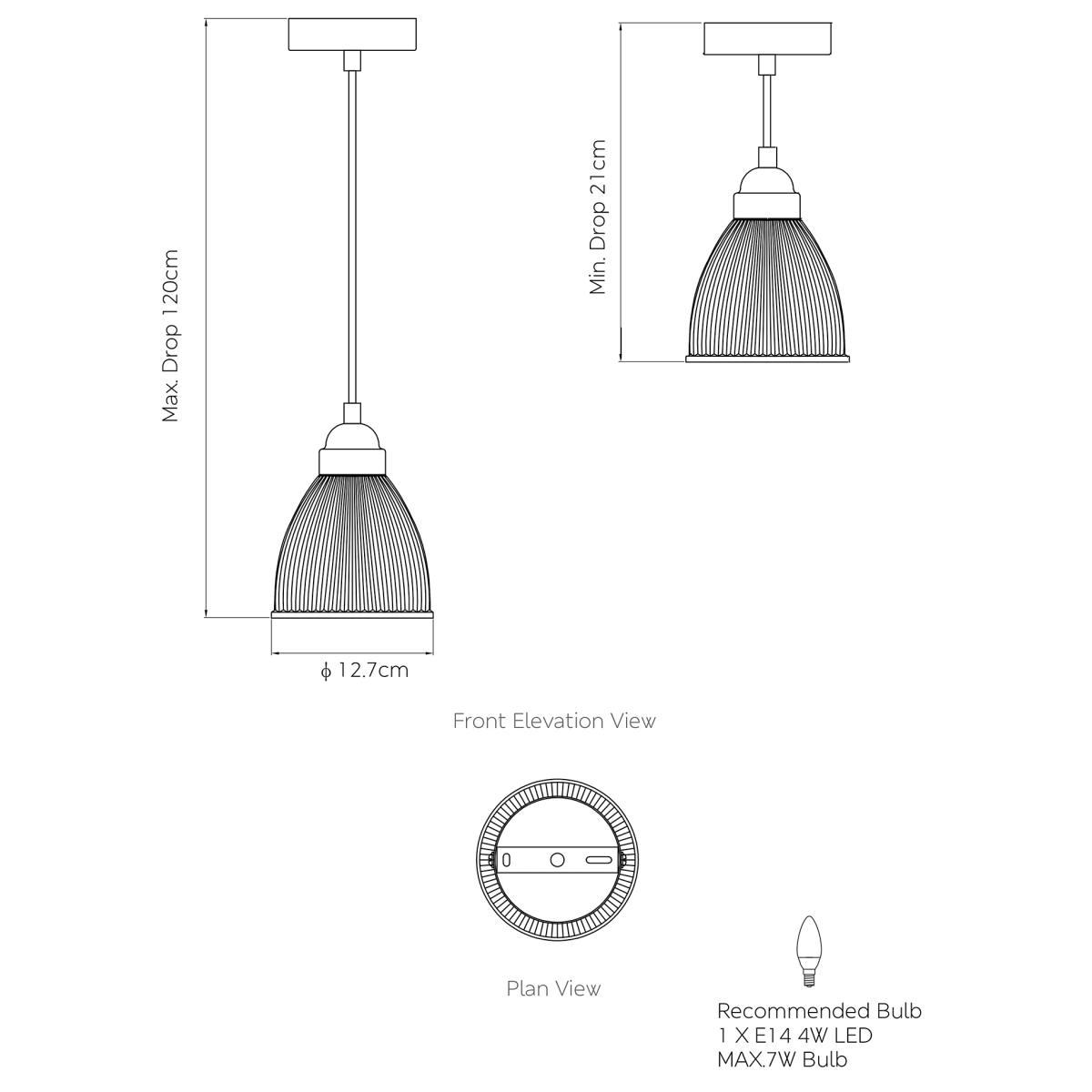 M&S Small Florence Pendant Light - Chrome, Chrome,Antique Brass – image 3