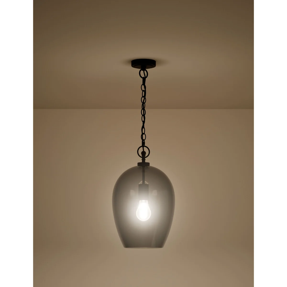 M&S Glass Bell Pendant Ceiling Light Smoke – image 2