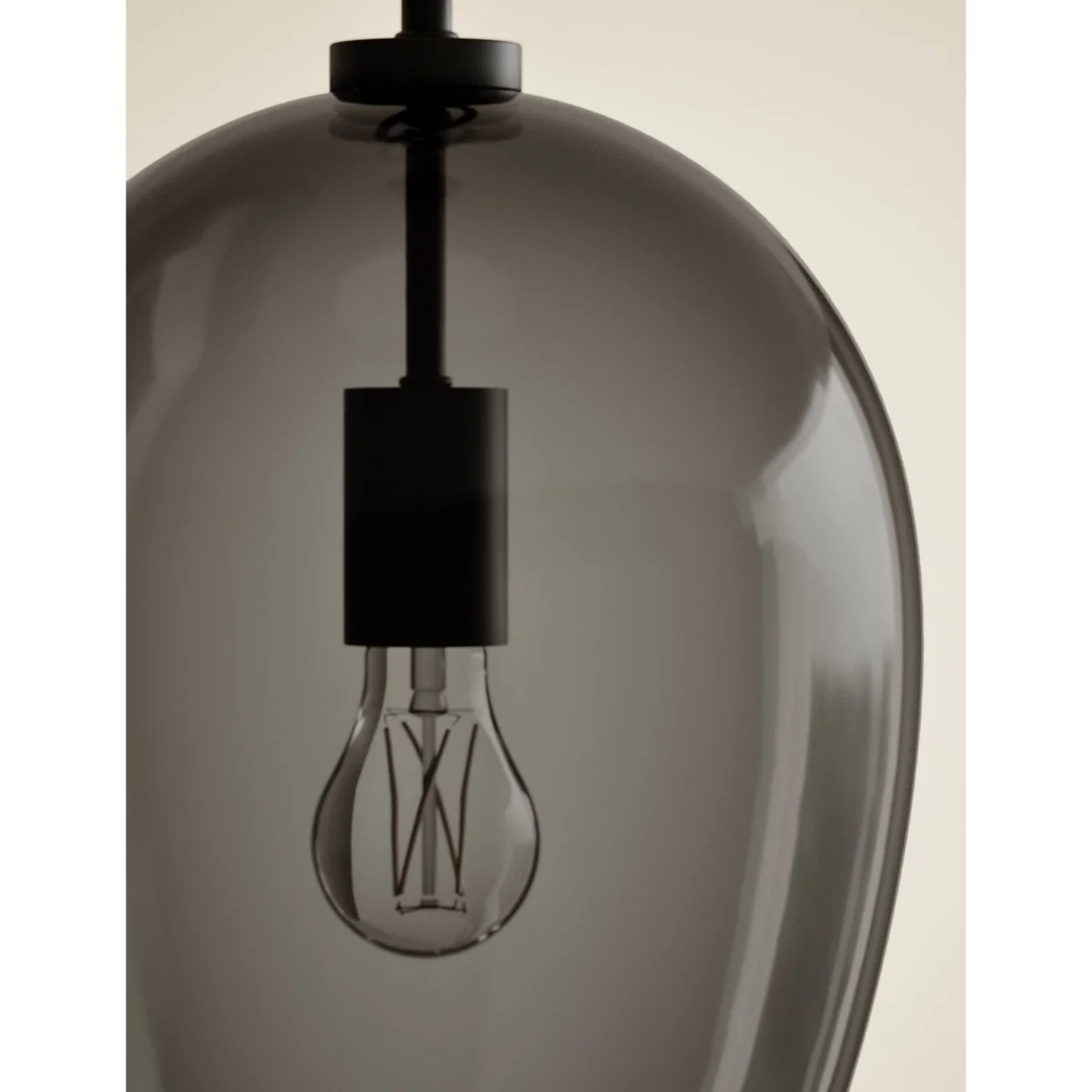 M&S Glass Bell Pendant Ceiling Light Smoke – image 3