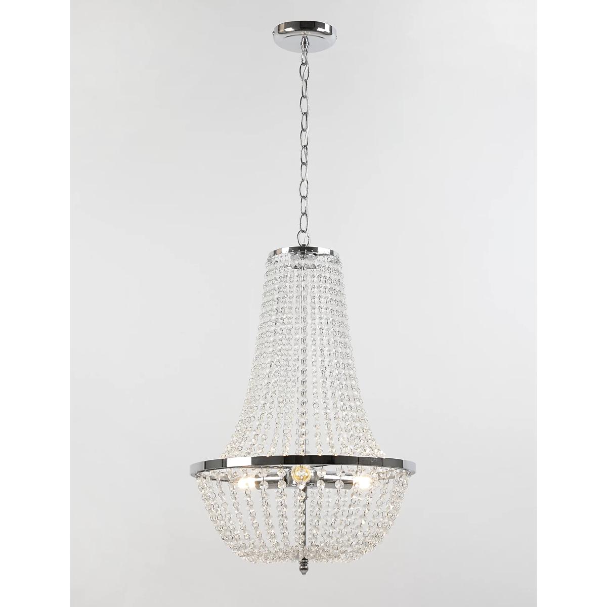 M&S Evie Glass Empire Chandelier - Chrome, Chrome – image 2