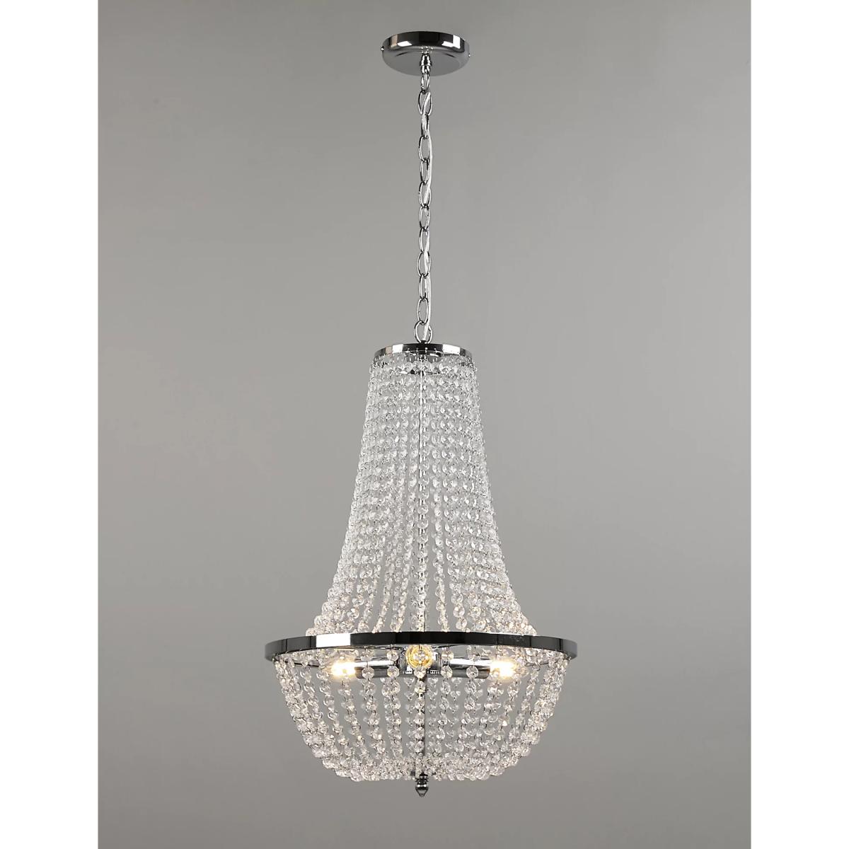 M&S Evie Glass Empire Chandelier - Chrome, Chrome – image 3