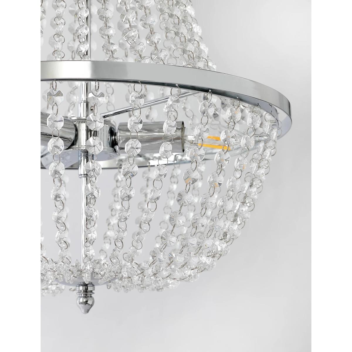 M&S Evie Glass Empire Chandelier - Chrome, Chrome – image 4