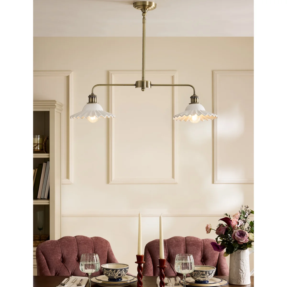 Laura Ashley Beca Gallery Bar Pendant Light Antique Brass – image 4