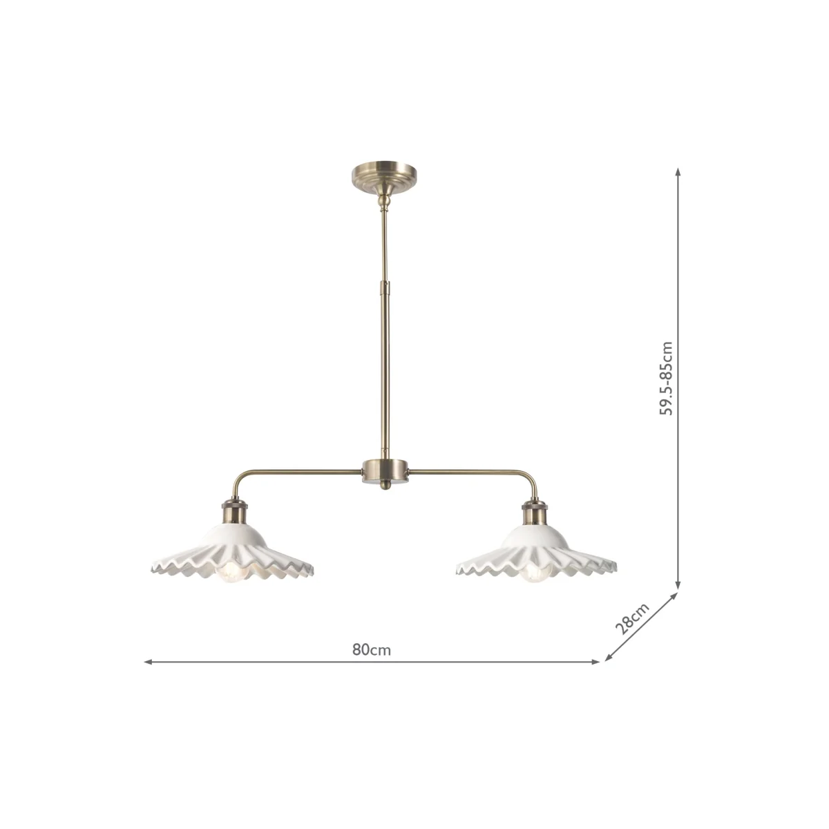 Laura Ashley Beca Gallery Bar Pendant Light Antique Brass – image 6