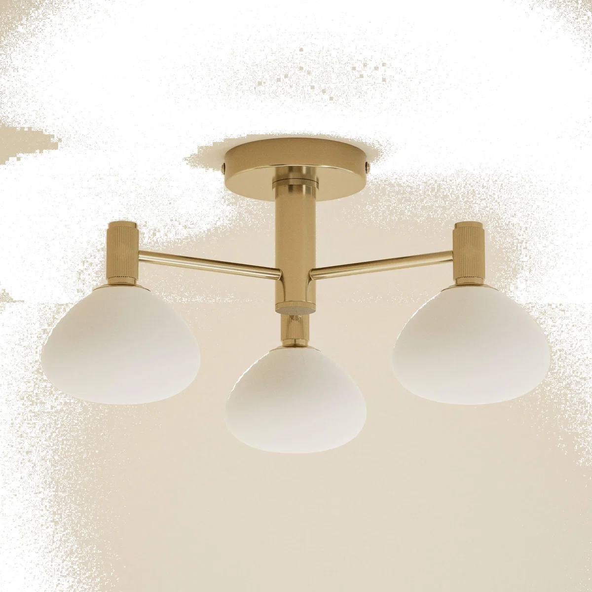 M&S Soft Organic Form 3 Light Ceiling Light Antique Brass – image 1