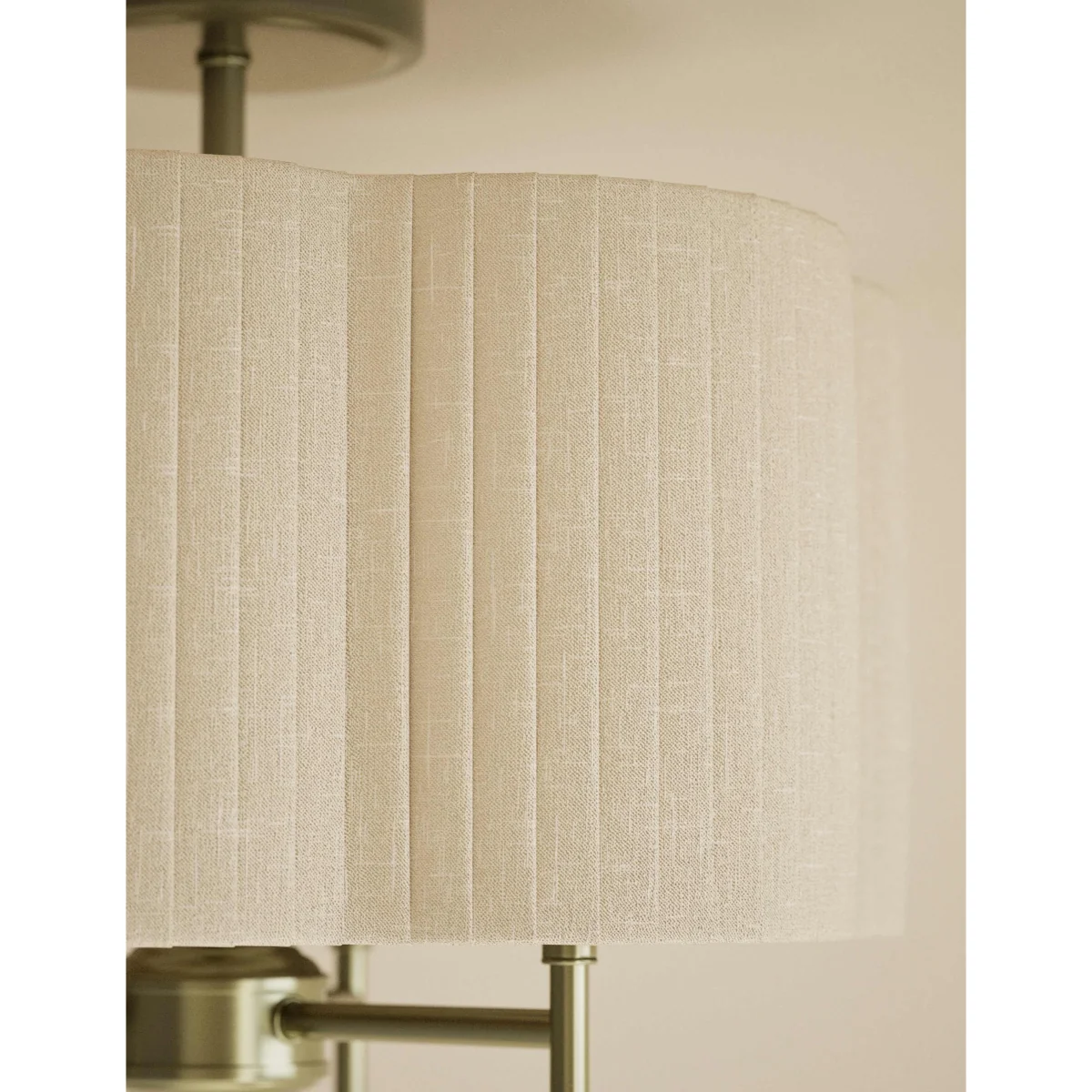 M&S Scallop Pleated Flush Ceiling Light Antique Brass – image 3