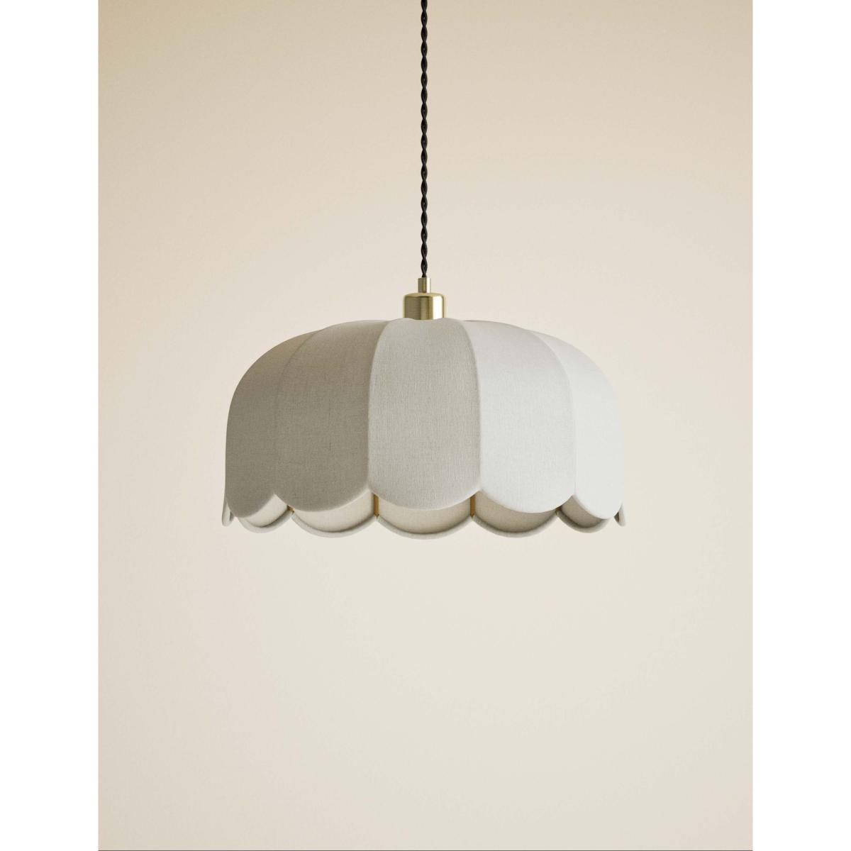 M&S Collection Skeletal Petal Fabric Scallop Pendant Light - Natural, Natural – image 3