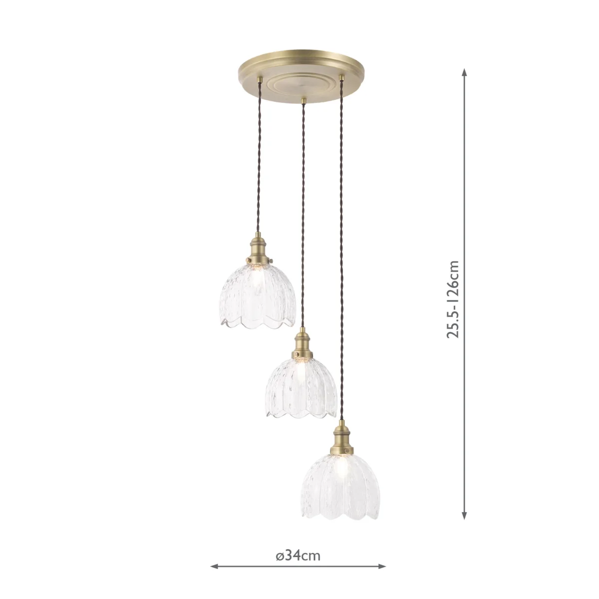 Laura Ashley Vintage Cluster Pendant Light Antique Brass – image 6