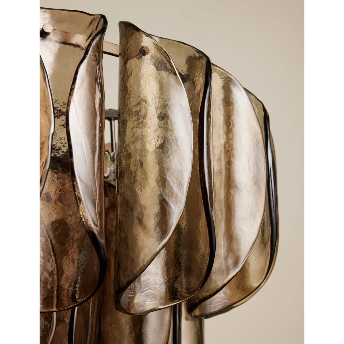 M&S 3-Tier Curved Glass Pendant Light Brown – image 5