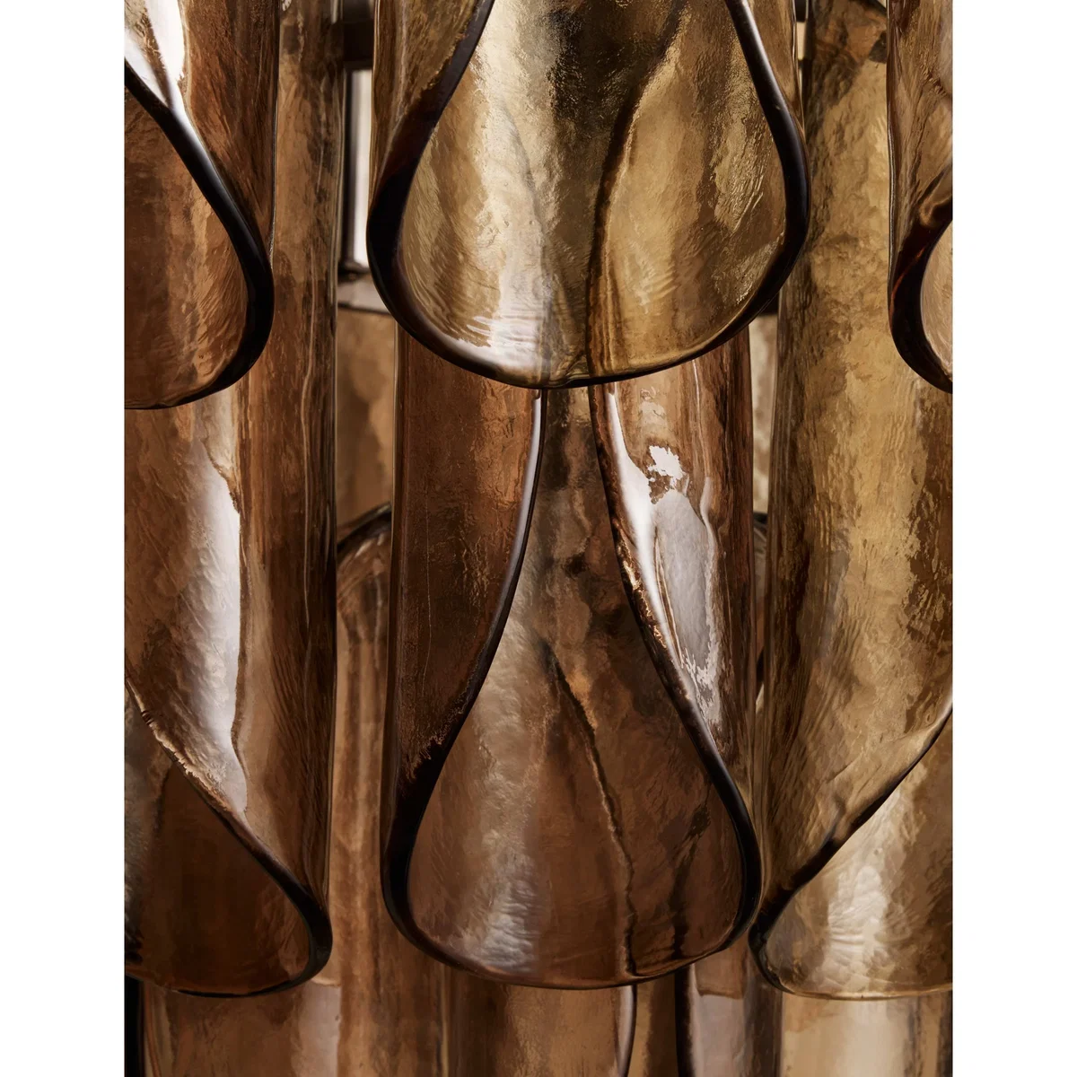 M&S 3-Tier Curved Glass Pendant Light Brown – image 7