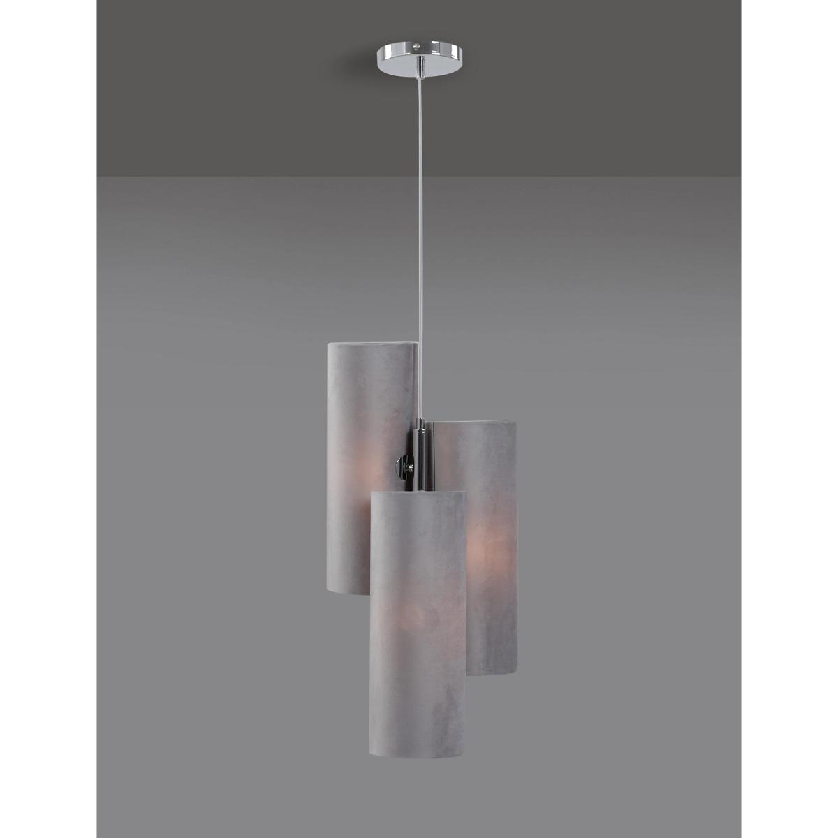 M&S 3 Shade Velvet Ceiling Light - Grey, Grey – image 4