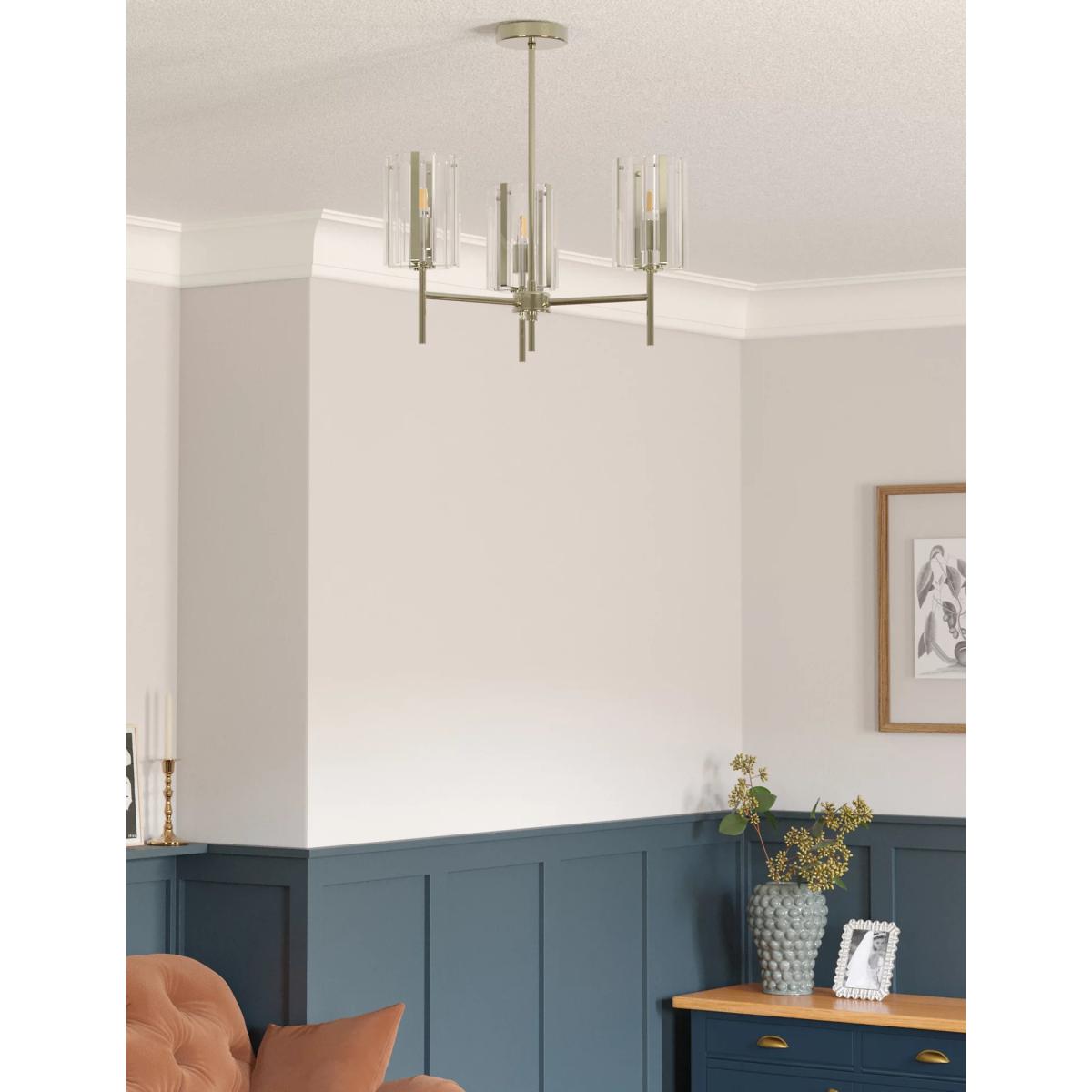 M&S Glass Flush Ceiling Light - Polished Brass, Polished Brass – image 2