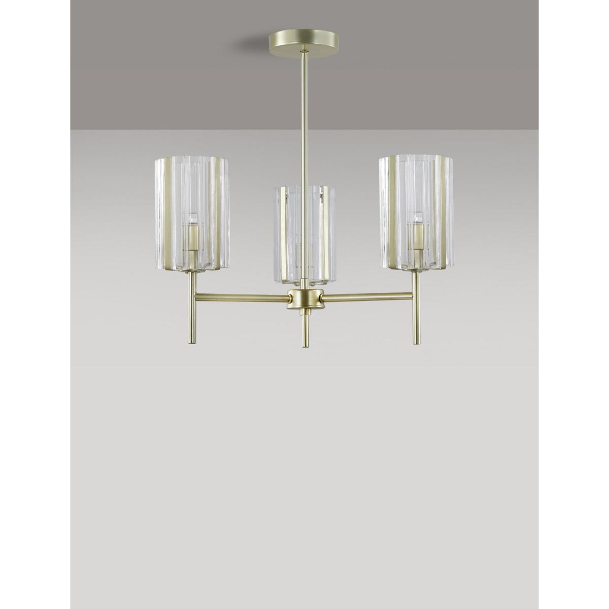 M&S Glass Flush Ceiling Light - Polished Brass, Polished Brass – image 3