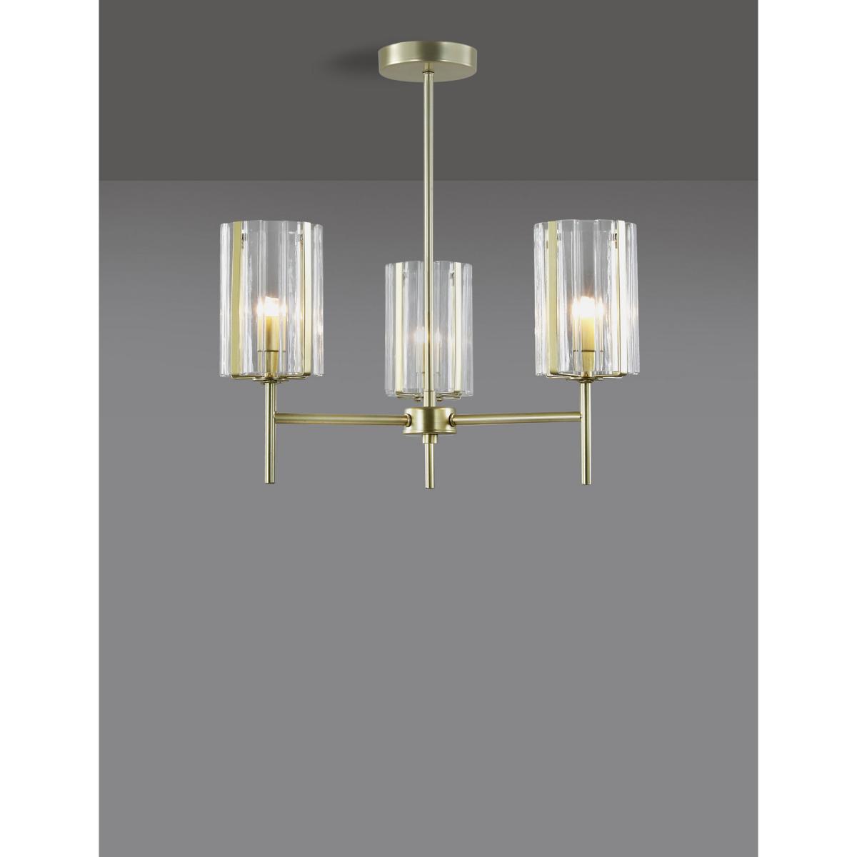 M&S Glass Flush Ceiling Light - Polished Brass, Polished Brass – image 4