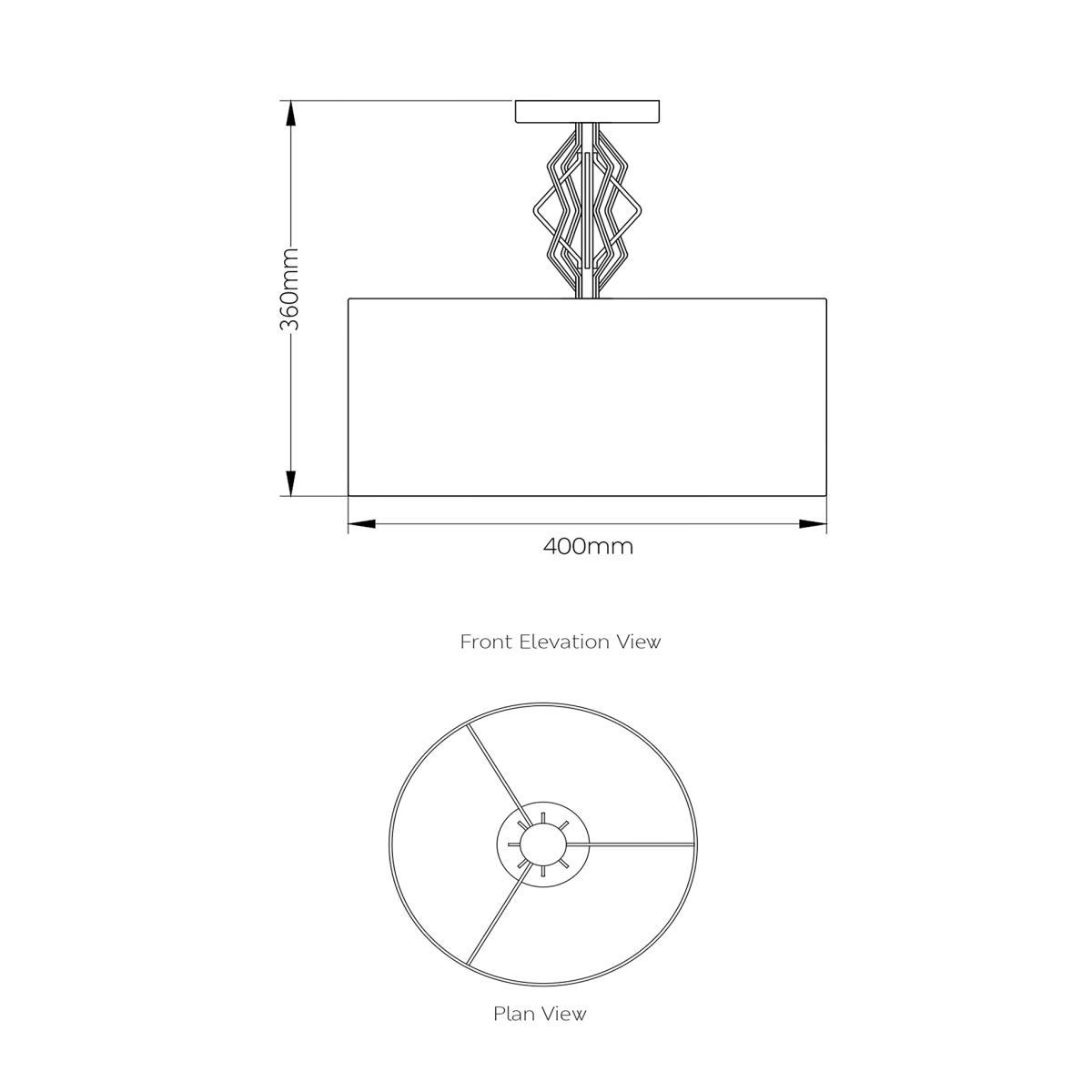 M&S Sophia Flush Ceiling Light - Grey, Grey – image 5