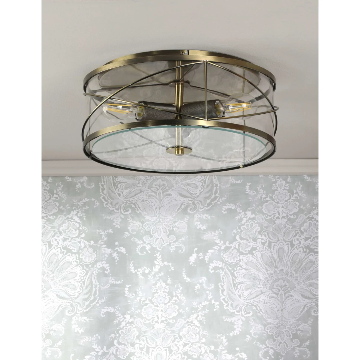 Laura Ashley Beckworth 3 Light Flush Ceiling Light Antique Brass – image 3