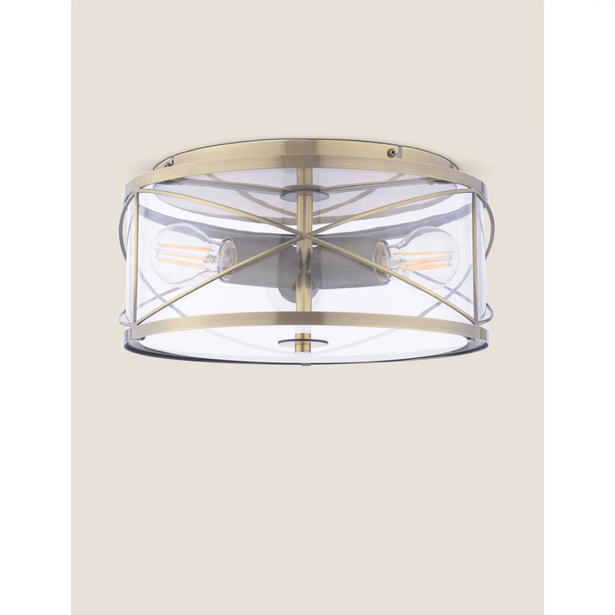 Laura Ashley Beckworth 3 Light Flush Ceiling Light Antique Brass – image 4