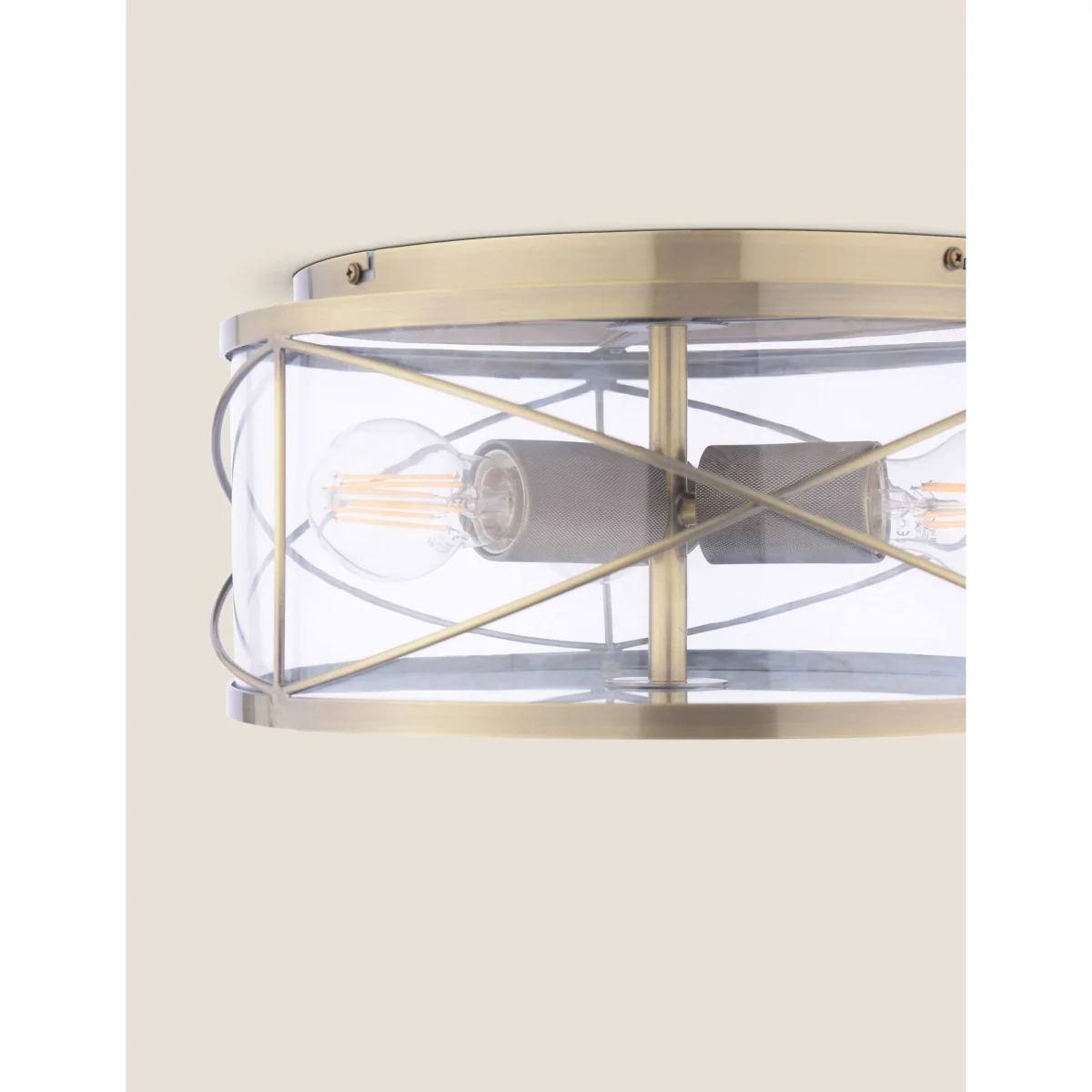Laura Ashley Beckworth 3 Light Flush Ceiling Light Antique Brass – image 5