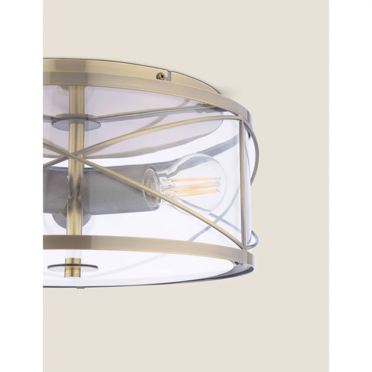 Laura Ashley Beckworth 3 Light Flush Ceiling Light Antique Brass – image 6