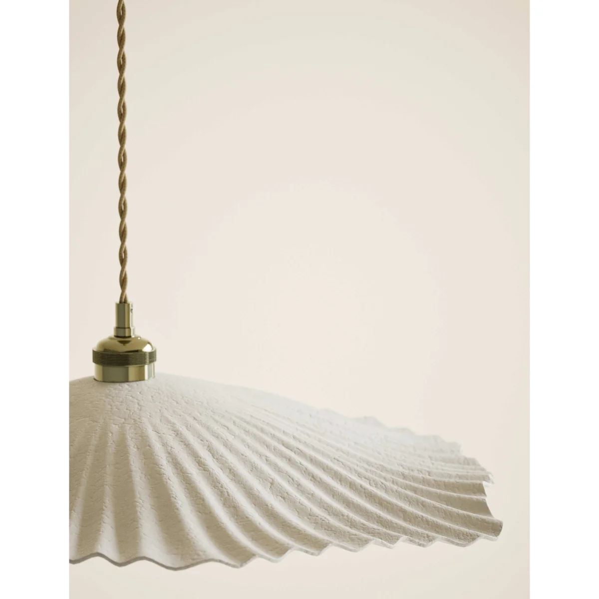 M&S Papier Mache Stingray Effect Pendant Light White – image 4