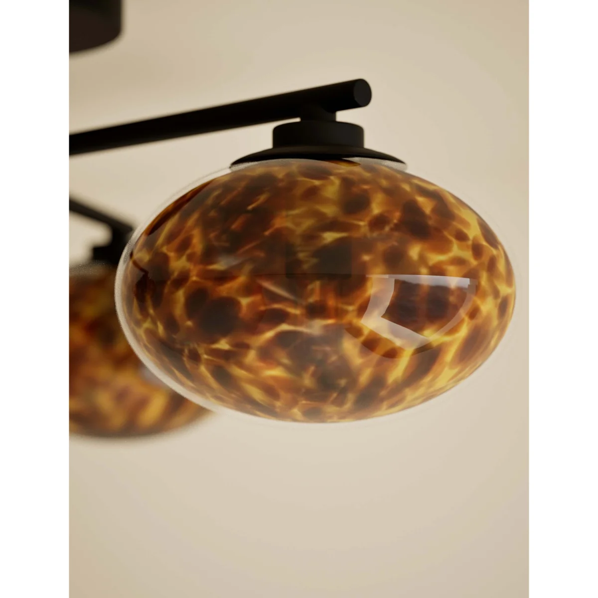 M&S 3 Light Tortoiseshell Flush Ceiling Light Black – image 3