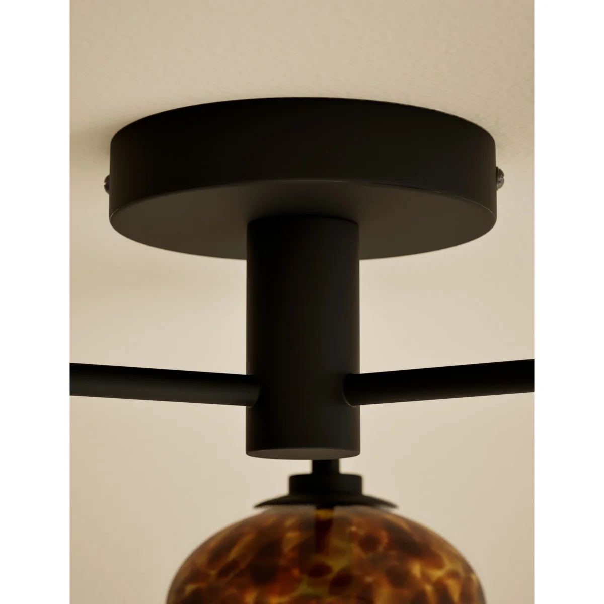 M&S 3 Light Tortoiseshell Flush Ceiling Light Black – image 4