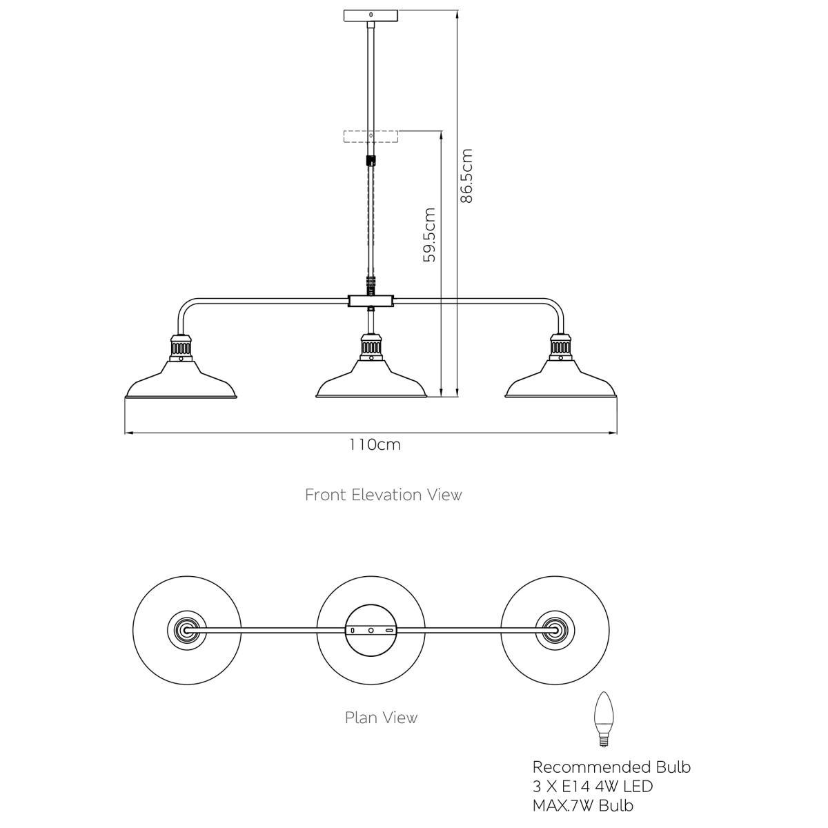 M&S Lincoln Gallery Bar Ceiling Light - Grey, Grey – image 6