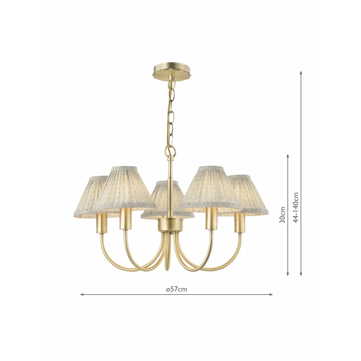 Laura Ashley Willowbrook Metal 5 Arm Pendant Light Antique Brass – image 5