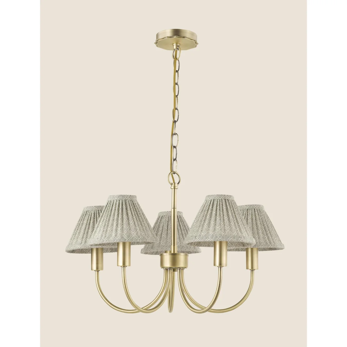Laura Ashley Willowbrook Metal 5 Arm Pendant Light Antique Brass – image 6