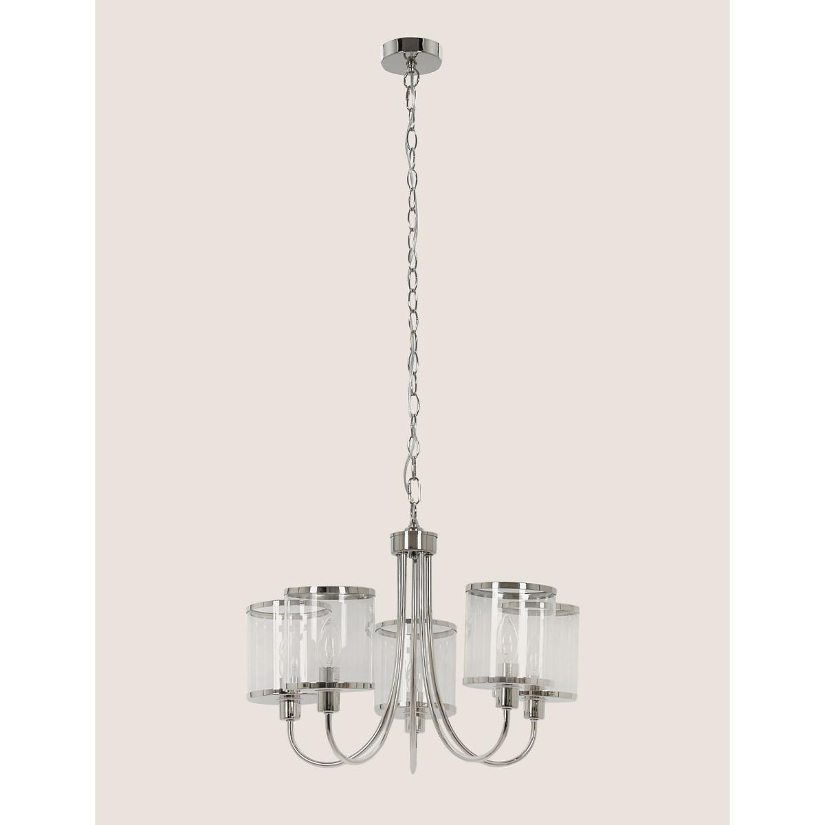 M&S Elizabeth 5 Light Pendant Light - Silver, Silver – image 1