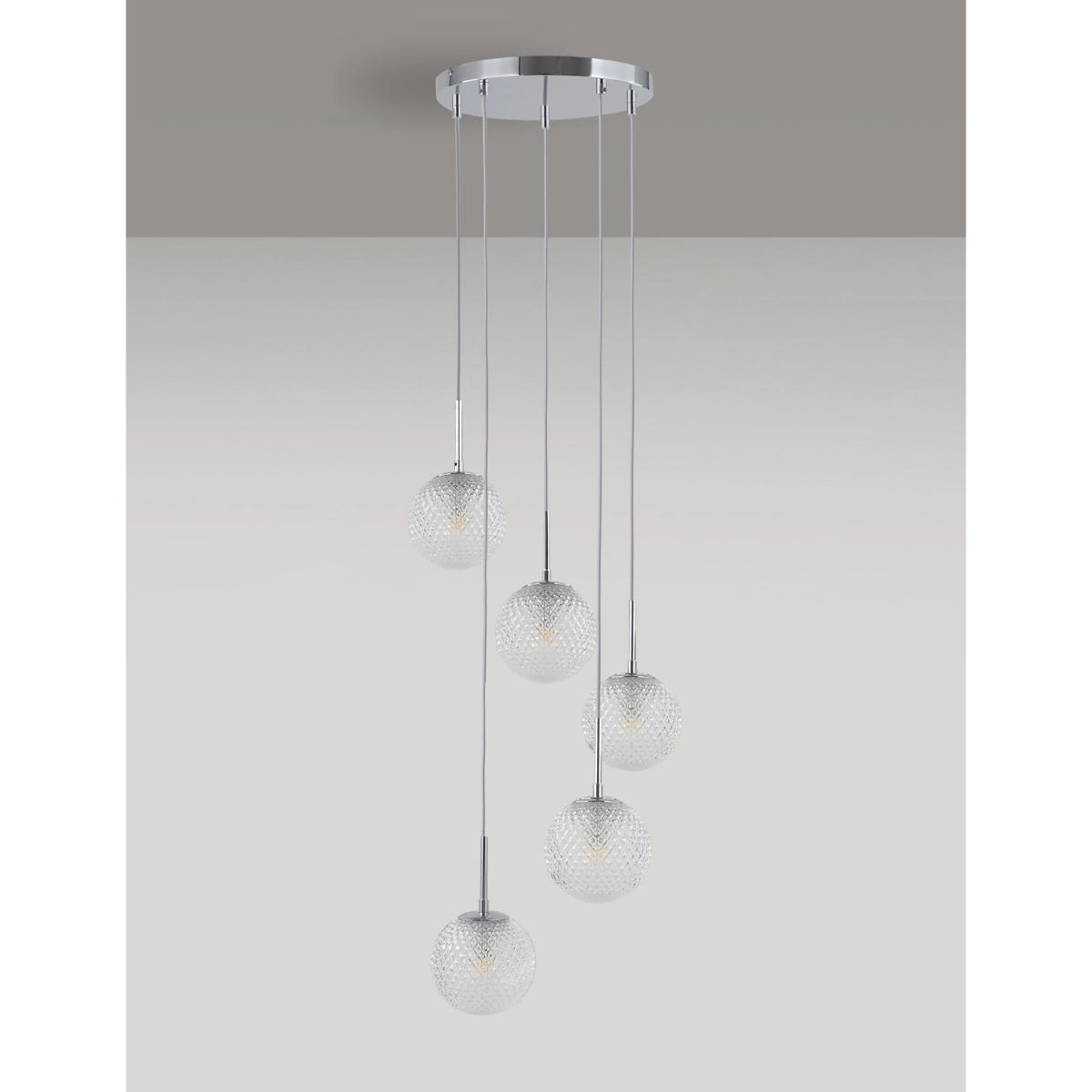 M&S Glass Cluster Ceiling Light - Chrome, Chrome – image 3