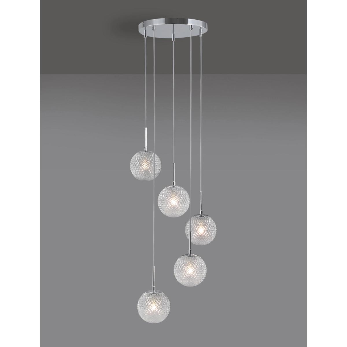 M&S Glass Cluster Ceiling Light - Chrome, Chrome – image 4