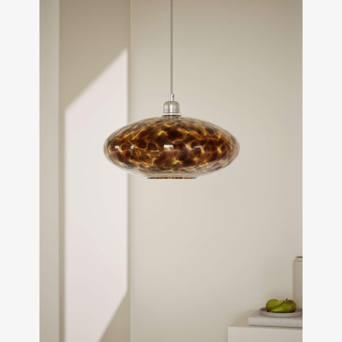M&S Collection Glass Tortoise Shell Easy Fit Shade - Brown, Brown – image 1
