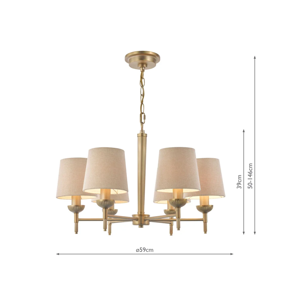 Laura Ashley Sullivan Mutli Pendant Light Champagne – image 5