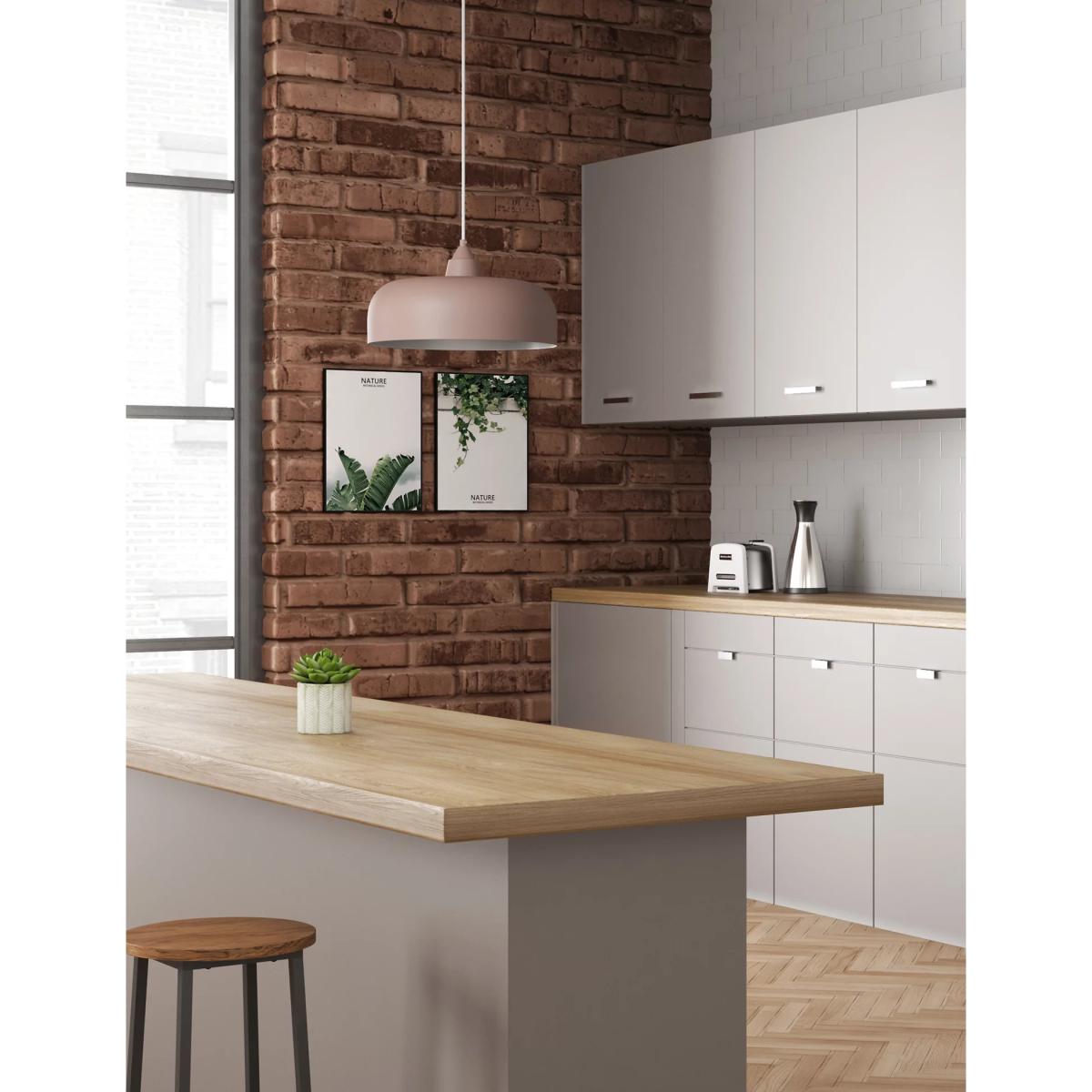 M&S Finn Metal Oversized Pendant Light - Blush, Blush,Black – image 3